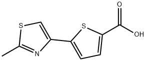 5-(2-甲基-1,3-噻唑-4-基)-2-噻吩羧酸 结构式