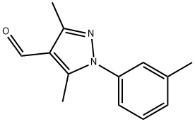 3,5-ジメチル-1-(3-メチルフェニル)-1H-ピラゾール-4-カルブアルデヒド 化学構造式