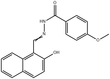 2-ヒドロキシ-1-ナフトアルデヒドp-アニソイルヒドラゾン 化学構造式