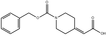 1-苄氧羰基哌啶-4-亚基乙酸 结构式
