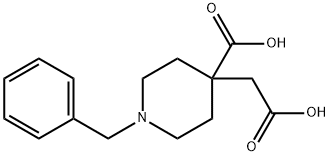 1-ベンジル-4-カルボキシピペリジン-4-酢酸 化学構造式