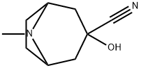 3-ヒドロキシ-8-メチル-8-アザビシクロ[3.2.1]オクタン-3-カルボニトリル 化学構造式