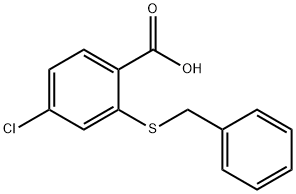 2-(BENZYLTHIO)-4-CHLOROBENZOIC ACID, 40183-35-5, 结构式
