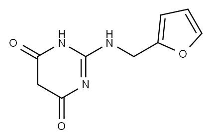 2-(フルフリルアミノ)ピリミジン-4,6(1H,5H)-ジオン 化学構造式