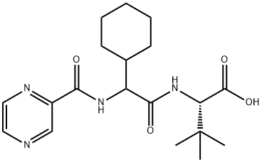 (2S)-2-环己基-N-(2-吡嗪基羰基)甘氨酰-3-甲基-L-缬氨酸, 402958-96-7, 结构式
