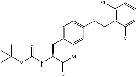 O-(2,6-ジクロロフェニルメチル)-N-(1,1-ジメチルエトキシカルボニル)-L-チロシン 化学構造式