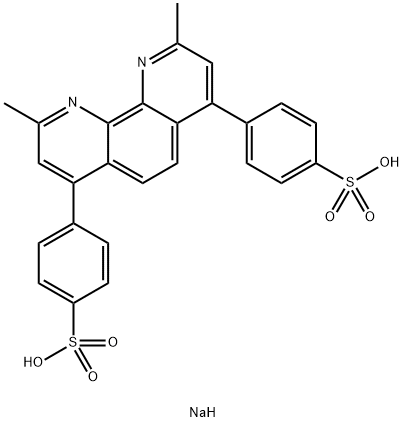 2,9-二甲基-4,7-二苯基-1,10-菲罗啉二磺酸二钠盐, 40386-51-4, 结构式