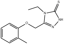 4-エチル-5-[(2-メチルフェノキシ)メチル]-4H-1,2,4-トリアゾール-3-チオール 化学構造式