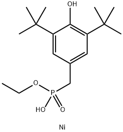 P-[[3,5-Bis(tert-butyl)-4-hydroxyphenyl]methyl]phosphonic acid monoethyl ester nickel salt Structure