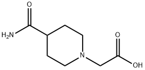 [4-(アミノカルボニル)ピペリジン-1-イル]酢酸 化学構造式