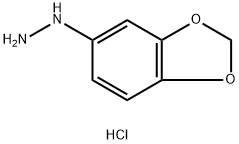(1,3-苯并二氧杂环戊二烯-5-基)肼盐酸盐,3,4-(亚甲二氧基)苯肼盐酸盐 结构式