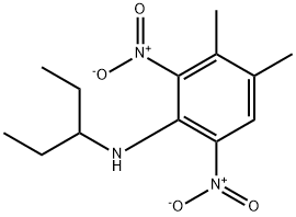 N-(1-エチルプロピル)-2,6-ジニトロ-3,4-キシリジン 化学構造式