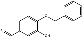 4-(ベンジルオキシ)-3-ヒドロキシベンズアルデヒド 化学構造式