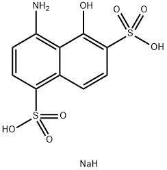 sodium hydrogen 4-amino-5-hydroxynaphthalene-1,6-disulphonate Structure