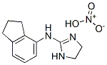 N-(2,3-ジヒドロ-1H-インデン-4-イル)-4,5-ジヒドロ-1H-イミダゾール-2-アミン・硝酸塩 化学構造式