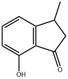 2,3-ジヒドロ-7-ヒドロキシ-3-メチル-1H-インデン-1-オン 化学構造式
