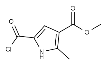 1H-Pyrrole-3-carboxylic acid, 5-(chlorocarbonyl)-2-methyl-, methyl ester (9CI) Structure