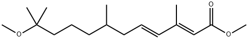 (2E,4E)-11-メトキシ-3,7,11-トリメチル-2,4-ドデカジエン酸メチル 化学構造式