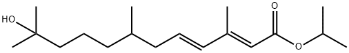 (2E,4E)-11-ヒドロキシ-3,7,11-トリメチル-2,4-ドデカジエン酸イソプロピル 化学構造式