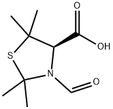 (4R)-3-ホルミル-2,2,5,5-テトラメチル-4-チアゾリジンカルボン酸 化学構造式