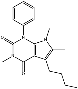 5-ブチル-3,6,7-トリメチル-1-フェニル-1H-ピロロ[2,3-d]ピリミジン-2,4(3H,7H)-ジオン 化学構造式