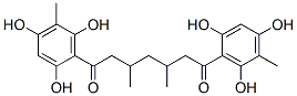 1,1'-[メチレンビス(2,4,6-トリヒドロキシ-5-メチル-3,1-フェニレン)]ビス(1-ブタノン) 化学構造式