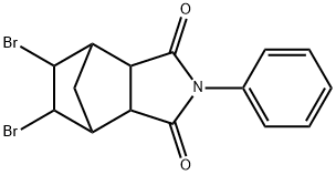 5,6-ジブロモ-3a,4,5,6,7,7a-ヘキサヒドロ-2-フェニル-4,7-メタノ-1H-イソインドール-1,3(2H)-ジオン 化学構造式