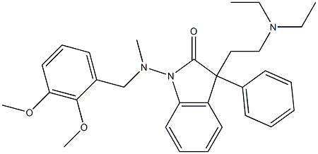 3-(2-ジエチルアミノエチル)-1-[(2,3-ジメトキシベンジル)メチルアミノ]-3-フェニル-2-インドリノン 化学構造式