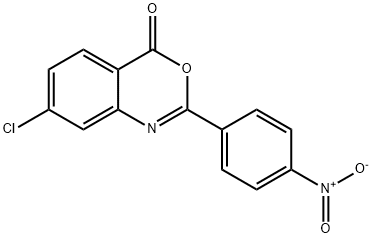 7-Chloro-2-(p-nitrophenyl)-4H-3,1-benzoxazin-4-one 结构式