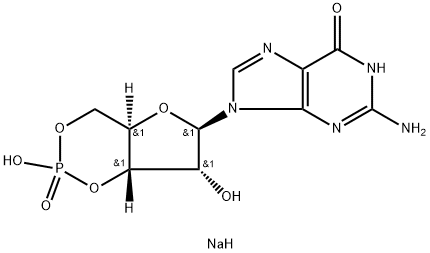 グアノシン3',5'-りん酸ナトリウム 化学構造式