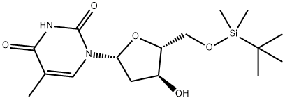 5'-O-(叔丁基二甲基甲硅烷基)胸苷 结构式