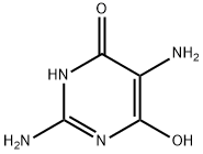 2,5-ジアミノ-4,6-ジヒドロキシピリミジン 化学構造式