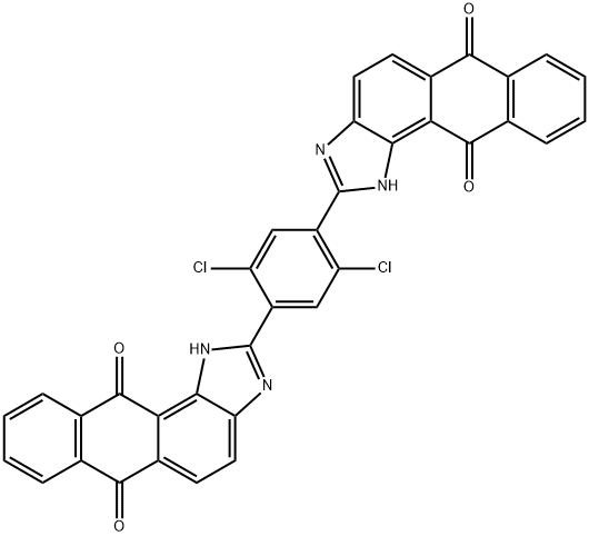 2,2'-(2,5-二氯-1,4-亚苯基)二-1H-蒽并[1,2-D]咪唑-6,11-二酮 结构式