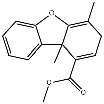 3,9b-Dihydro-4,9b-dimethyl-1-dibenzofurancarboxylic acid methyl ester Struktur
