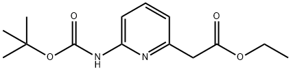 [6-[(叔丁氧羰基)氨基]-2-吡啶基]乙酸乙酯 结构式
