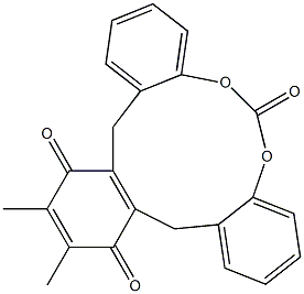 [4,5-Dimethyl-3,6-dioxo-1,4-cyclohexadiene-1,2-diyldi(methyleneoxy)]bis(formic acid phenyl) ester 结构式