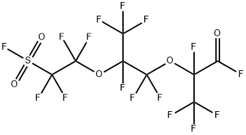 2,3,3,3-tetrafluoro-2-[1,1,2,3,3,3-hexafluoro-2-[1,1,2,2-tetrafluoro-2-(fluorosulphonyl)ethoxy]propoxy]propionyl fluoride Struktur