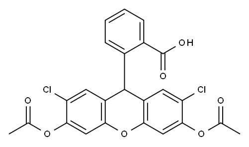 2′,7′-Dichlorodihydrofluorescein Diacetate Struktur