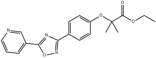 2-Methyl-2-[4-[5-(3-pyridinyl)-1,2,4-oxadiazol-3-yl]phenoxy]propanoic acid ethyl ester, 40915-84-2, 结构式