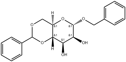 ベンジル4-O,6-O-ベンジリデン-α-D-マンノピラノシド 化学構造式