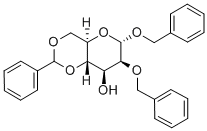 ベンジル2-O-ベンジル-4-O,6-O-ベンジリデン-α-D-マンノピラノシド 化学構造式