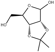 2-O,3-O-イソプロピリデン-D-リボフラノース 化学構造式