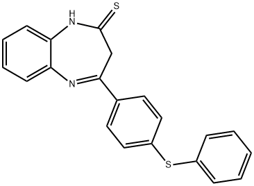 1,3-dihydro-4-[4-(phenylthio)phenyl]-2H-1,5-benzodiazepine-2-thione Structure