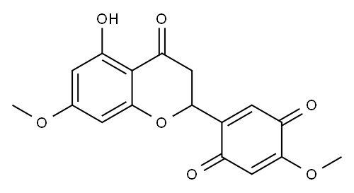 (-)-2-(3,4-Dihydro-5-hydroxy-7-methoxy-4-oxo-2H-1-benzopyran-2-yl)-5-methoxy-2,5-cyclohexadiene-1,4-dione Structure