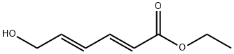 (2E,4E)-6-ヒドロキシ-2,4-ヘキサジエン酸エチル 化学構造式
