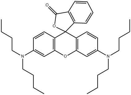 3',6'-Bis(dibutylamino)spiro[phthalide-3,9'-[9H]xanthene] 结构式