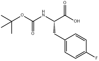 N-(tert-ブトキシカルボニル)-4-フルオロ-L-フェニルアラニン 化学構造式