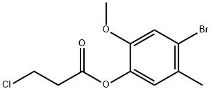 3-Chloropropionic acid 4-bromo-2-methoxy-5-methylphenyl ester Struktur