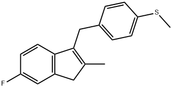 (4-((6-氟-2-甲基-1H-茚-3-基)甲基)苯基)(甲基)硫烷, 41201-60-9, 结构式