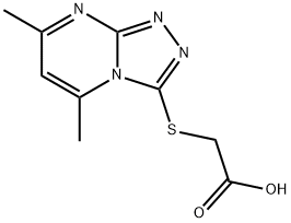 (5,7-二甲基-[1,2,4]三唑[4,3-A]嘧啶-3-磺胺)-乙酸, 41266-71-1, 结构式